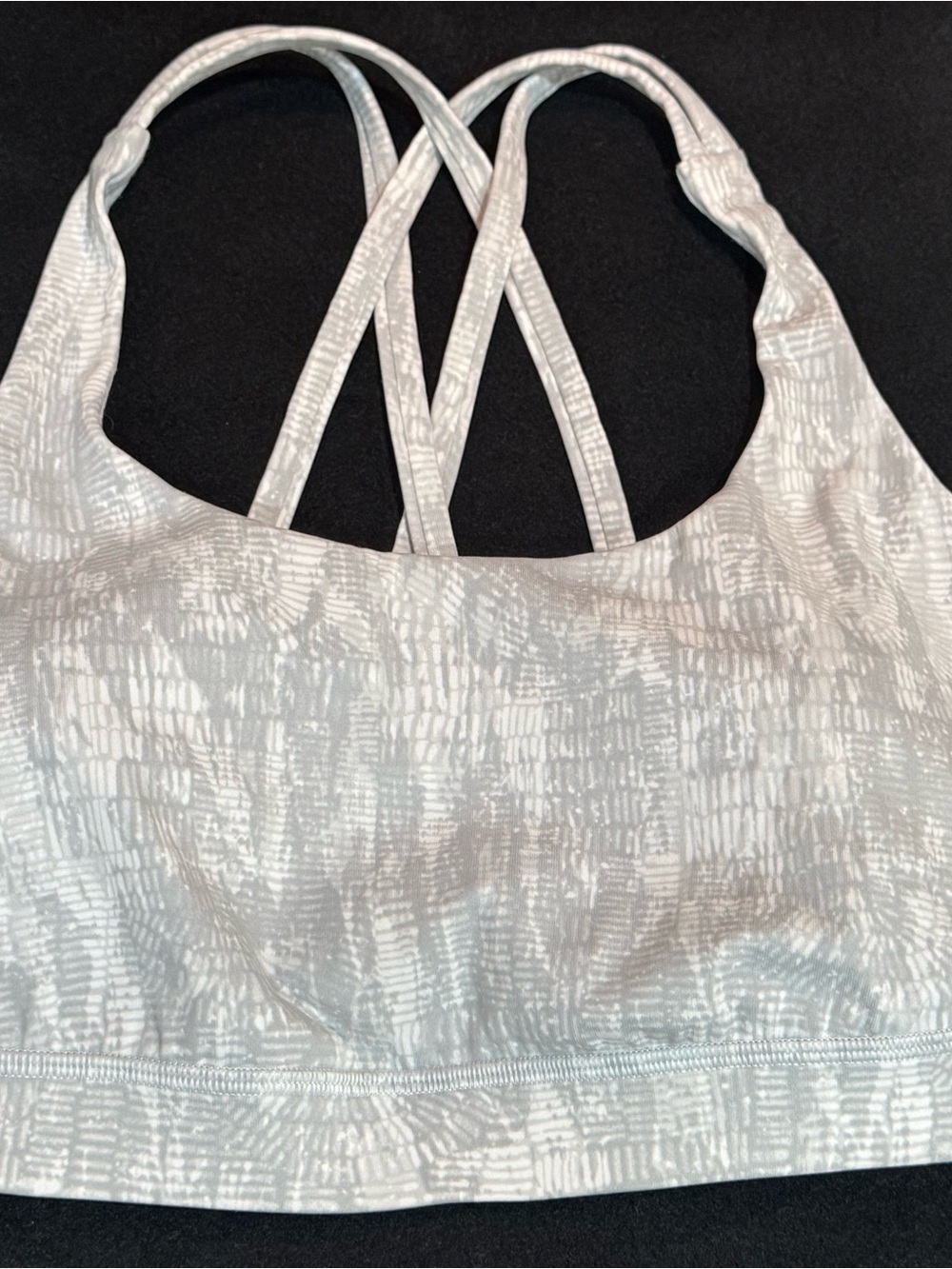 lululemon athletica Light Gray Patterned Strappy Sports Bra